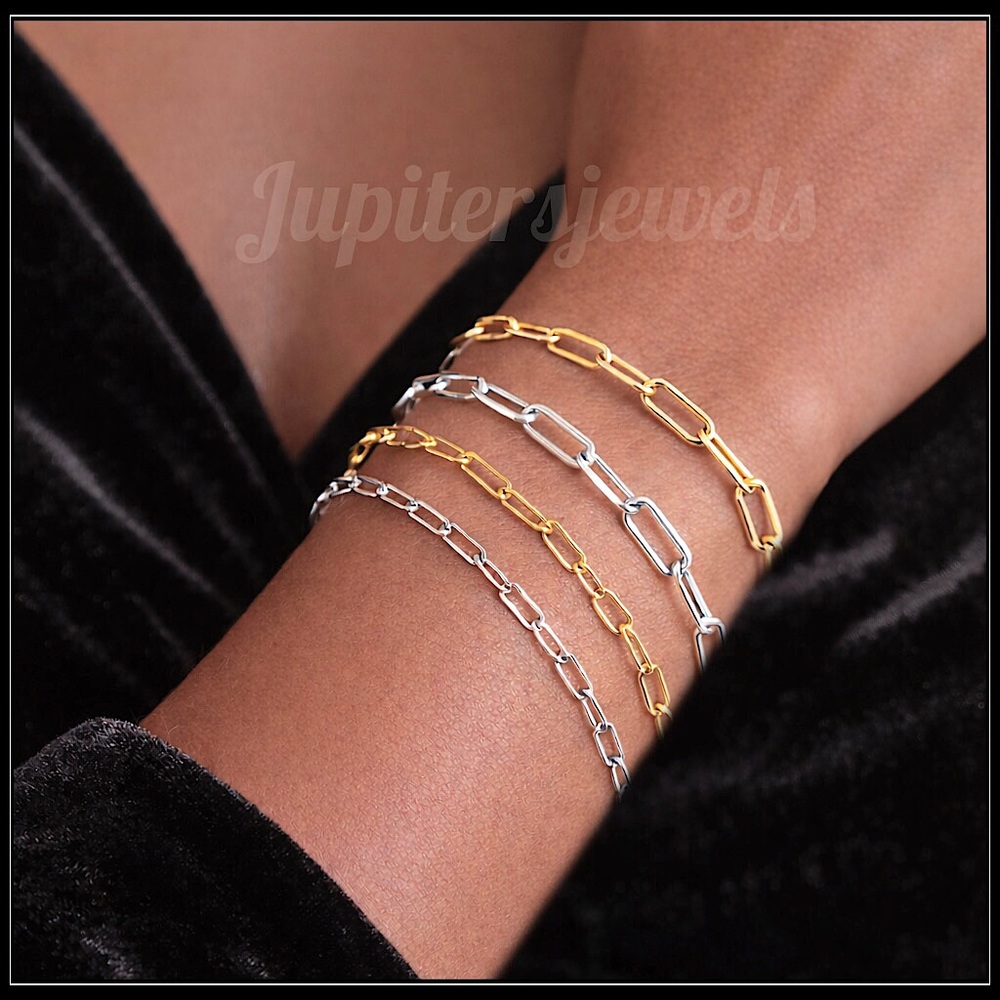Clearance! NEW GOLD OR SILVER STEEL PAPERCLIP BRACELET